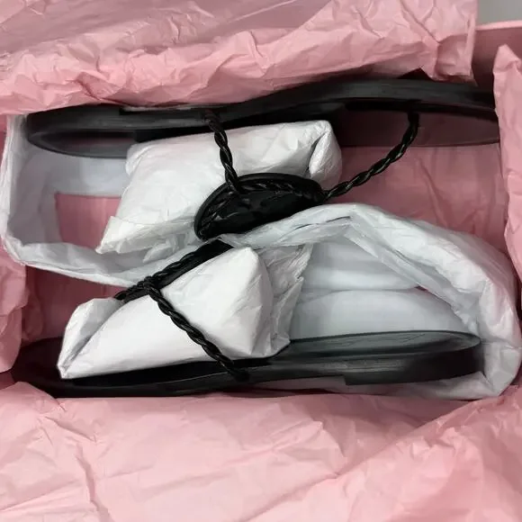 NEW NWT Tory Burch x BonBon Women's Miller Twist Sandals Black Size 10 - Picture 6 of 7